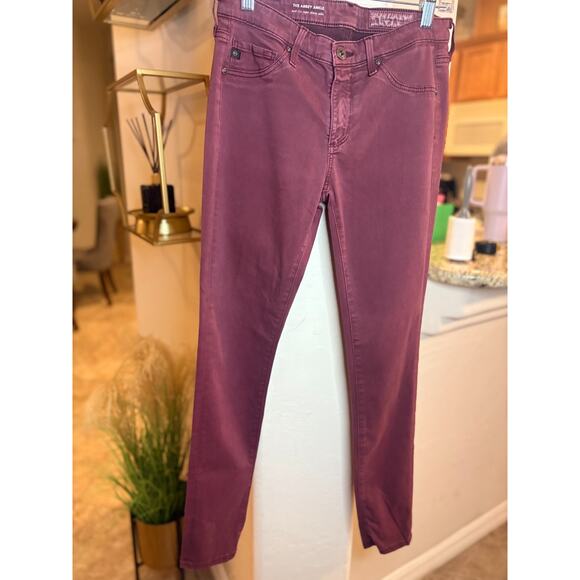 AG Adriano Goldschmied Women's Maroon the Abbey Ankle Jeans Size 26 MSRP$170 - Picture 4 of 7